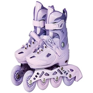 Genérico - Patin Lineal Con Luces Mas Kit Talla M 33 35 Lila1