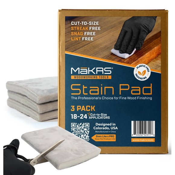 Almohadilla de Barniz MaKRS Pack de 3, 18‑24 cm, Acabado para Madera
