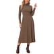 thumbnail image 1 of Vestido Suéter de Mujer Cuello Alto 2026 Manga Larga Línea A Acampanada Tejido de Punto Maxi Vestidos L Marrón, 1 of 6