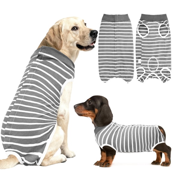 Traje de recuperación PELUKOA para perros y gatos después de cirugía gris XXXL