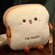 thumbnail image 3 of Almohada de mano cálida con forma de pan tostado para niñas, mujeres y niños, cojín de peluche para decoración del hogar, cojín de sofá de felpa (bonito), 3 of 7