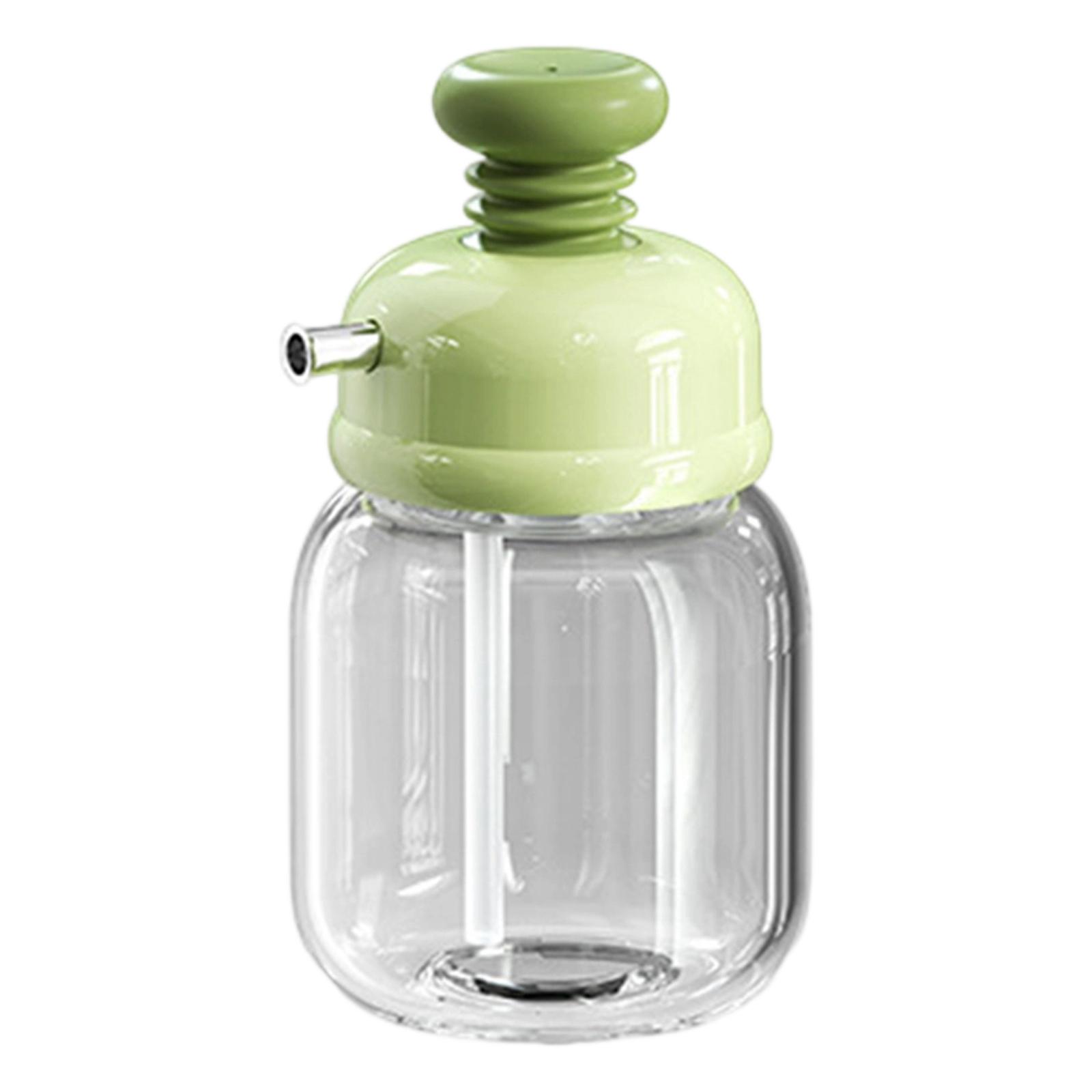 Magideal - Dispensador De Aceite, Frasco De Vidrio Líquido Reutilizable De 100 Ml, Botella De Aceite De Sésamo A Presión Para Cocina, Barbacoa, Picnic, Cocinar Y Verde