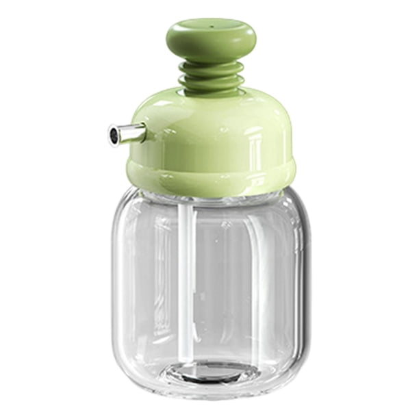 Dispensador de aceite, frasco de vidrio líquido reutilizable de 100 ml, botella de aceite de sésamo a presión para cocina, barbacoa, picnic, cocinar y Verde