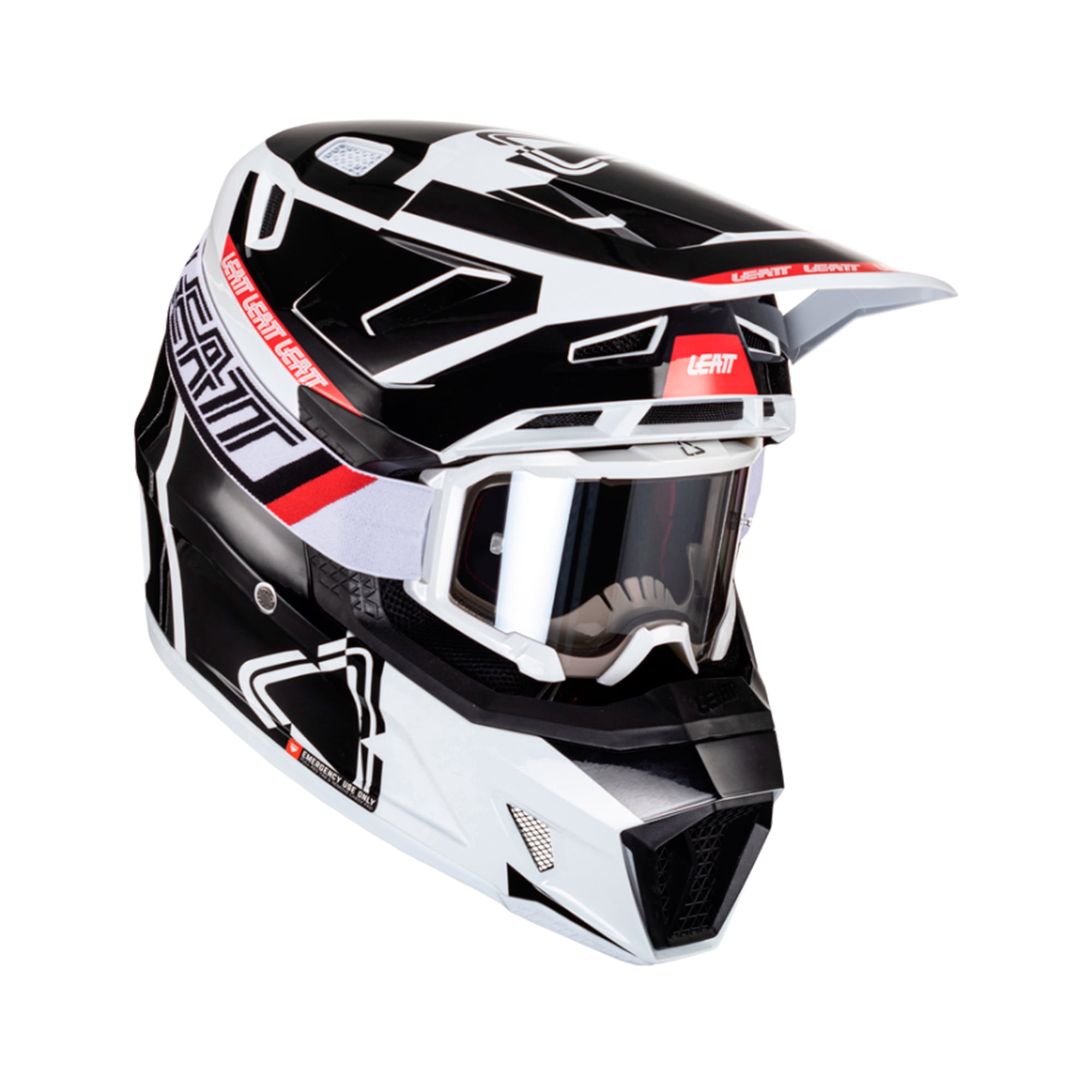 Kit Leatt Casco Con Antiparra Moto 7.5 V24 Negro Blanco Xxl