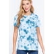 thumbnail image 1 of Saronite Top de Jersey de Algodón de Manga Corta con Estampado Tie-dye, Azul Agua (para Mujer), 1 of 4