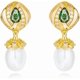 thumbnail image 1 of Aretes Colgantes de Perla Removibles de 8 X 10 Mm para Mujer Corte Pera 4 X 6 Mm Aretes de Nano Esmeralda Verdes Aretes Colgantes de Oro de Plata Esterlina S925 para Mujer Arete de Piedra Preciosa, 1 of 6