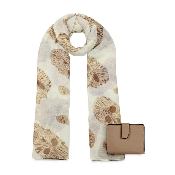 Pack Bufanda Omani Beige + Billetera Briana Taupe