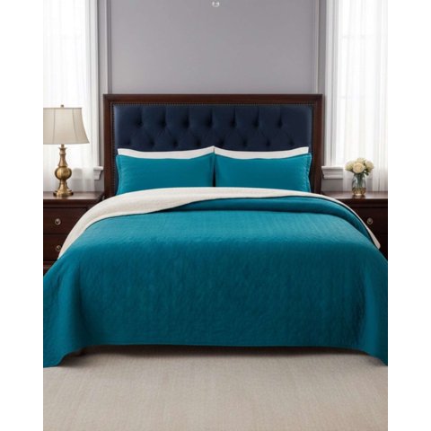 Imac Hogar - Cobertor Colcha Quilt Sherpa King Medida 250X270 Cm