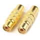 thumbnail image 1 of Adaptador profesional de metal RCA hembra a hembra, chapado en oro, conector RCA A/V, cambiador de género, convertidor de audio y video (paquete de 2), 1 of 5
