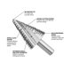 thumbnail image 2 of Broca escalonada Bosch SDC6 Turbo de acero de alta velocidad, 4,76 a 12,7 mm, 2 of 9
