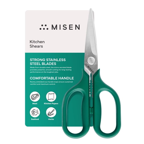 Tijeras Misen de Uso Intensivo para Cocina, Verde, Acero Inoxidable