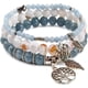 thumbnail image 1 of Pulsera de cuentas de chakras con jaspe turquesa y ágata tibetana del Árbol de la Vida | Juego de pulseras con dijes de playa - Ocean Jewelry…, 1 of 7
