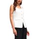 thumbnail image 4 of Chaleco de Lino para Mujer INSPIRE CHIC 2026 Cuello Cuadrado con Botones y Bolsillos L Blanco, 4 of 5