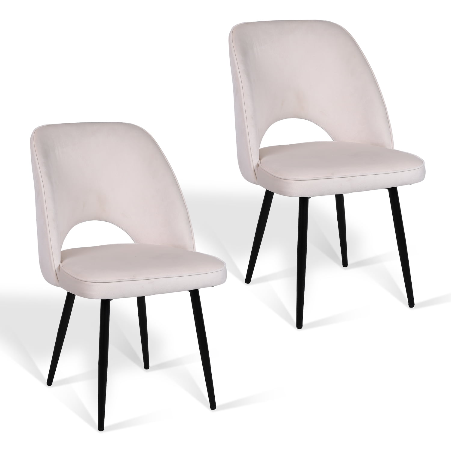 Novahus - Pack 2 Sillas De Comedor Terciopelo Oval Beige