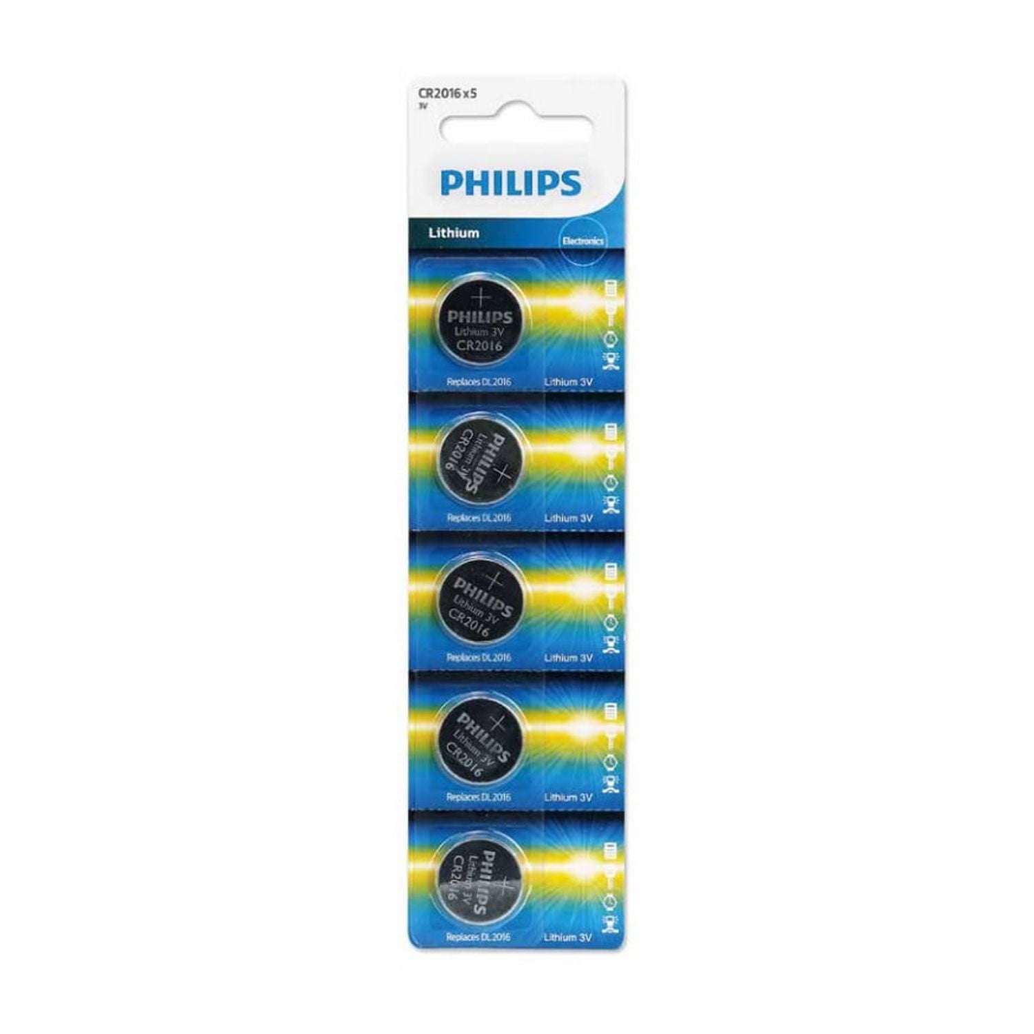 Pack 5 Pilas Cr2016 Philips - Ps