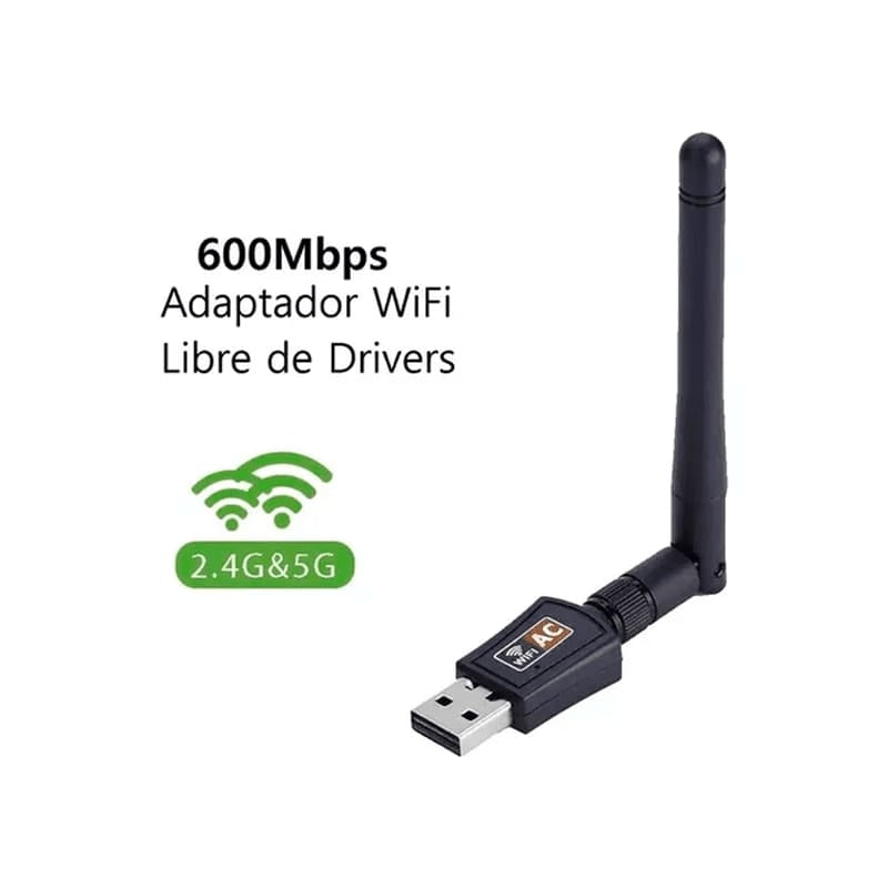 Genérico - Adaptador Wifi Usb 5g Con Antena 24g Doble Banda 600mbps