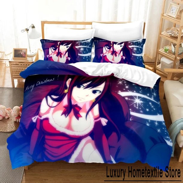 ed Fairy Tail Bedding Set Duvet Cover Bed Set Quilt Cover Pillowcase Comforter Size Boys Adult Bedding Bed Sheets