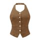 thumbnail image 1 of INSPIRE CHIC Chaleco de Mezclilla para Mujer de Regreso a Clases Cuello Halter Abotonado Chaleco de Mezclilla sin Espalda M Marrón, 1 of 6