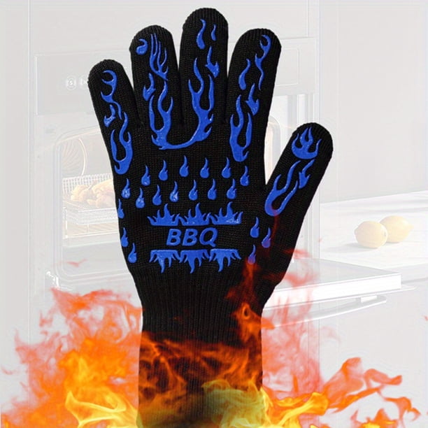 1pc Oven Gloves 932 °F Heat Resistant Gloves, Cut Resistant Oven Gloves, Non-Slip Silicone BBQ Gloves, Kitchen Safe Cooking Gloves, Oven Gloves, BBQ, Grill, Oven Gloves, Outdoor Camping Picnic, Cookwa