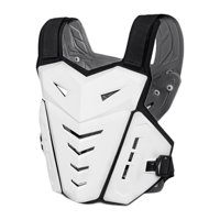 Magideal - Chaleco De Protección Corporal Genérico Para Motocicleta, Protector De Pecho Para Adultos, Cinturón Ajustable, Accesorios Para Motocicletas Para Depor Blanco