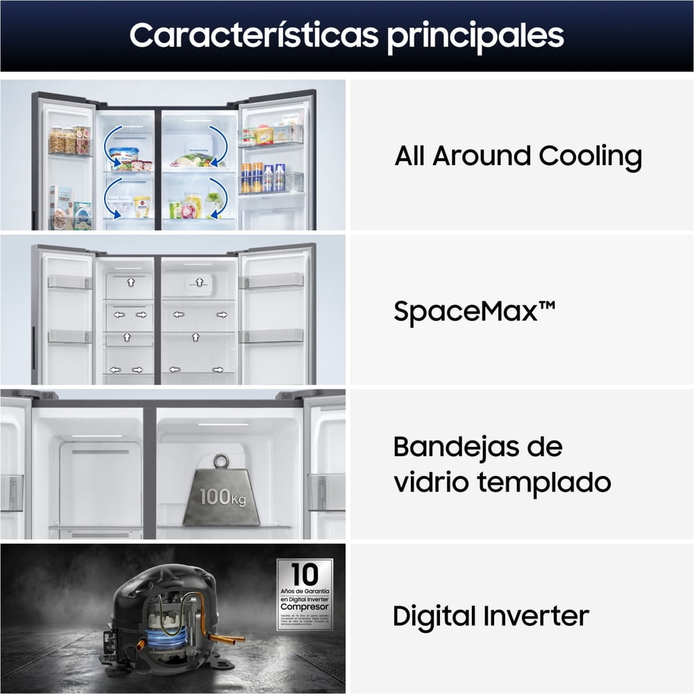 Refrigerador Samsung Side by Side No Frost / RS40H53XDTZS 529 Litros, foto 7