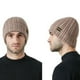 thumbnail image 4 of Gorro de invierno con forro de satén para mujer y hombre, gorro holgado con forro de seda para invierno, gorro de punto cálido con puños., 4 of 5