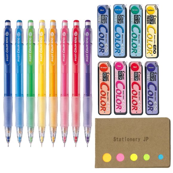 Set de lápices mecánicos JP 0,7 mm 8 colores recargable