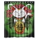 thumbnail image 1 of Cortina de ducha con diseño de gato de la suerte japonés Maneki Neko, con ganchos, tamaño 60 x 72 pulgadas, 1 of 3