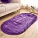 thumbnail image 1 of Xiao Hua Alfombra ovalada morada de 1 pieza (60×100 cm) - Alfombra de felpa para sala de estar, lavable, suave para dormitorio, antideslizante, ovalada, de acrílico duradero con forro de gamuza., 1 of 3