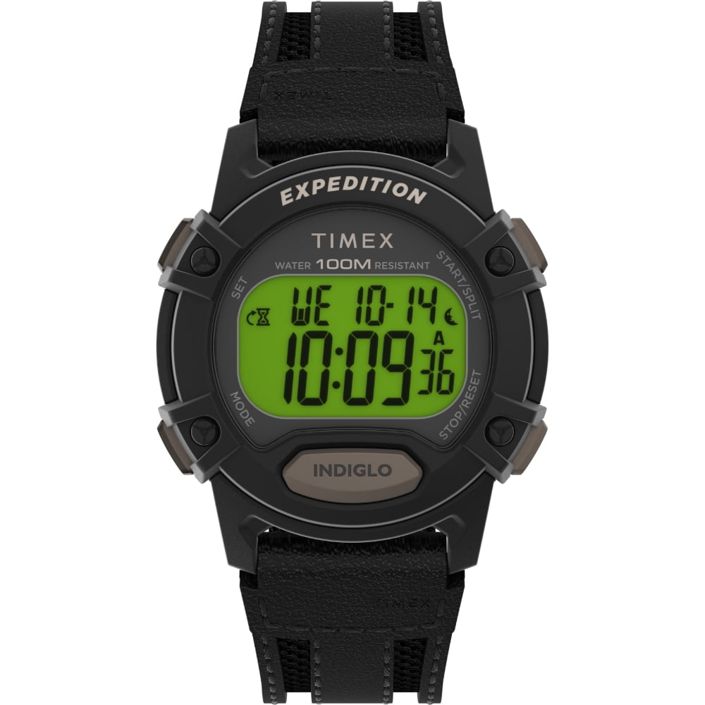 Timex Orologio Sportivo Uomo TW4B27200 – Quadrante Nero, Cassa In Resina, Cinturino In Pelle, Indiglo, 200m Water Resistant - 3