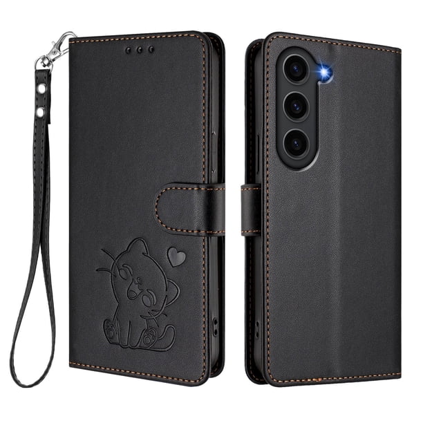 Funda de Gato tipo Libro para Samsung Galaxy S23, Negro