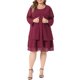 thumbnail image 1 of Agnes Orinda Vestido Midi Sin Mangas de Chifón en Tallas Grandes para Mujer y Cárdigan de Manga Larga Abierto al Frente Conjunto Elegante Formal de Boda de 2 Piezas 4X Burdeos, 1 of 6