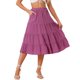 thumbnail image 1 of INSPIRE CHIC Falda Midi para Mujer Regreso a Clases Cintura Elástica Sólida Falda Acampanada en Línea A con Bolsillos Púrpura L, 1 of 6