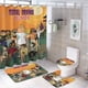 thumbnail image 1 of Isla del drama total-theme 4-Piece Shower Curtain Set with Rugs, Waterproof Bathroom Decor Set Includes Bath Mat, U-Shaped Rug, Toilet Lid Cover and Curtain with Hooks, 1 of 6