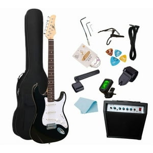Chitines - Pack Combo Guitarra Electrica Con Amplificador Y Accesorios - Color Negro