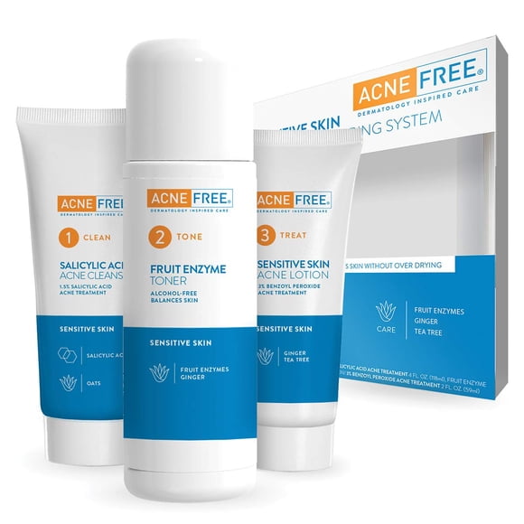 Kit de tratamiento para el acné AcneFree de 3 pasos con ácido salicílico 24 horas