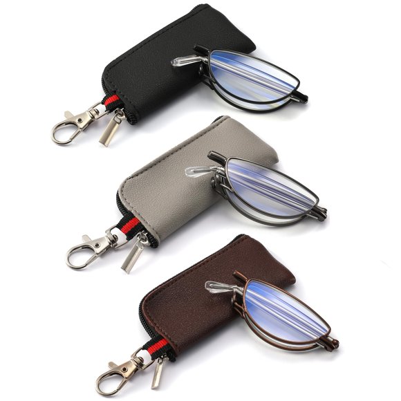 Gafas de lectura touk anti luz azul plegables - pack de 3