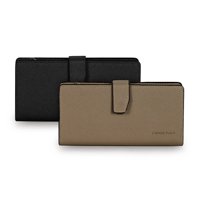 Carven Paris - Pack 2 Billeteras De Mujer Vesta Negro Y Taupe