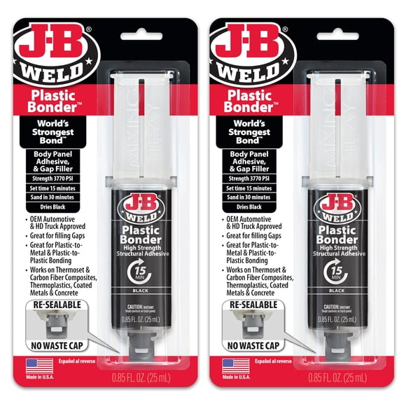 Jeringa Adhesive Plastic Bonder Negra De 25 Ml Paquete De 2
