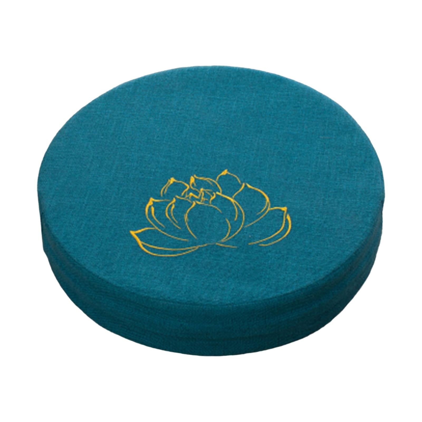 Ioensy - Cojín De Meditación Redondo De 40 Cm De Diámetro Con Asiento De Funda Extraíble Para Interiores, Azul Oscuro, 10 Cm