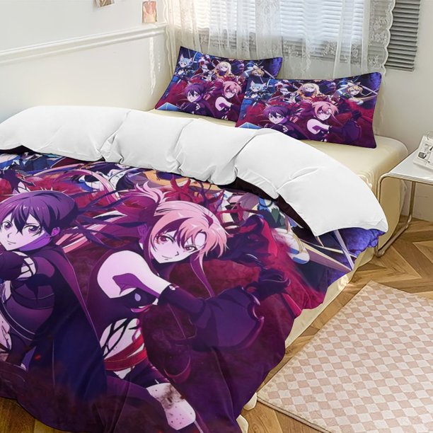 Sword Art Online Anime Home Bed 3-piece Set Classic Japanese Anime Polyester Wash Student Dormitory Set