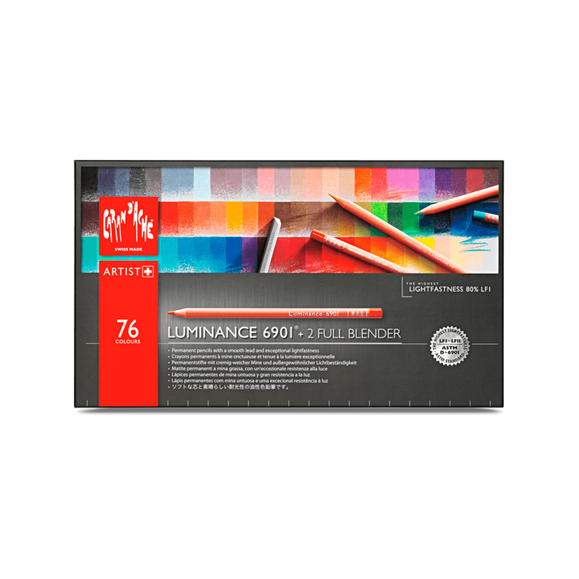 Caran D'ache - Lápices Luminance Caran D Ache Set 76 Colores 2 Blender