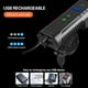 thumbnail image 4 of Luz delantera para bicicleta con bocina, 1000 lúmenes, recargable vía USB, resistente al agua, para ciclismo nocturno, 8 modos, 4 of 7