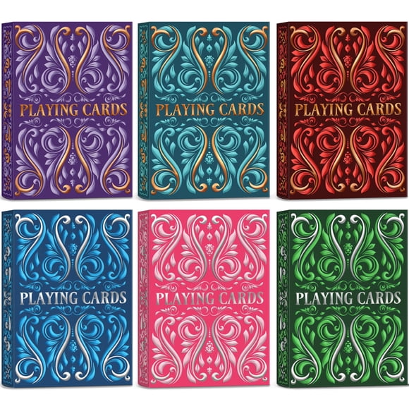 Baraja de cartas Wkchxd, paquete de 6, tamaño póker, índice estándar