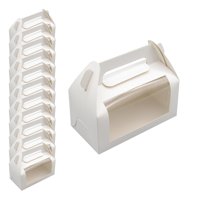 Magideal - 12X Cajas Para Pasteles, Cajas Para Repostería, Cajas Para Panadería, Recipientes Para Postres Para Bodas, Compromisos, Día De San Valentín, Vacacione Blanco