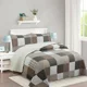 thumbnail image 1 of Cubrecama Quilt Sherpa 2pl - Varios Modelos W.m G Café Chocolate Gris Y Beig Cuadros Tipo Patchwork, 1 of 3