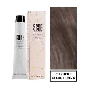 Care Code - Tintura Profesional Permanente 100Ml Rubio Ceniza 7,1 + Oxigen 150 Ml 20 Vol