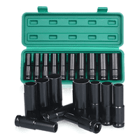 Genérico - Juego Herramientas Llave Vaso Kit Mecanicas Dados 10Pzs Verde Musgo