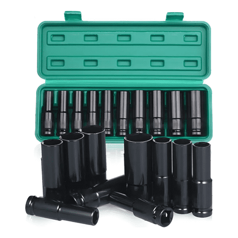 Genérico - Juego Herramientas Llave Vaso Kit Mecanicas Dados 10Pzs Verde Musgo