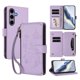 thumbnail image 1 of Funda Cartera Mariposa para [Samsung Galaxy S24] con Soporte y Cremallera Morado claro, 1 of 6